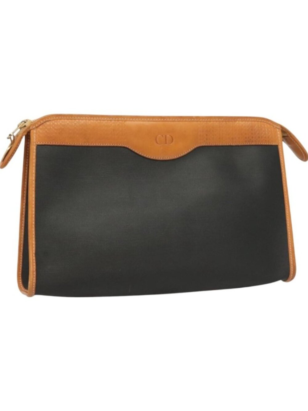 Christian Dior Clutch Bag PVC Black Gold